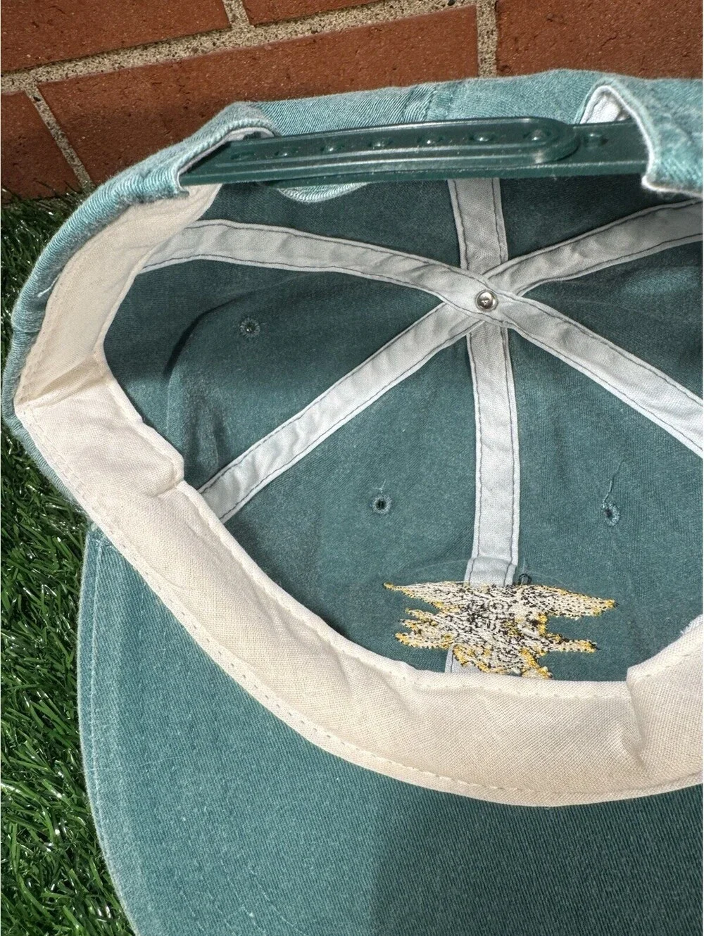 VTG 90’s Distressed Green Navy Seal SnapBack Hat By Headmasters